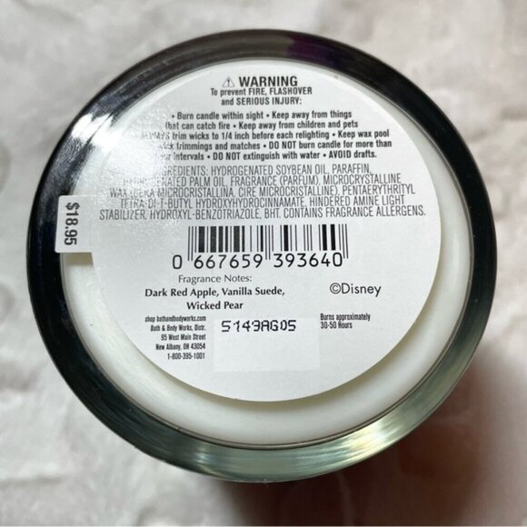 🍎🖤NWT Disney Villains Candle Lot Maleficent + Evil Queen Bath & Body Works - Picture 15 of 15